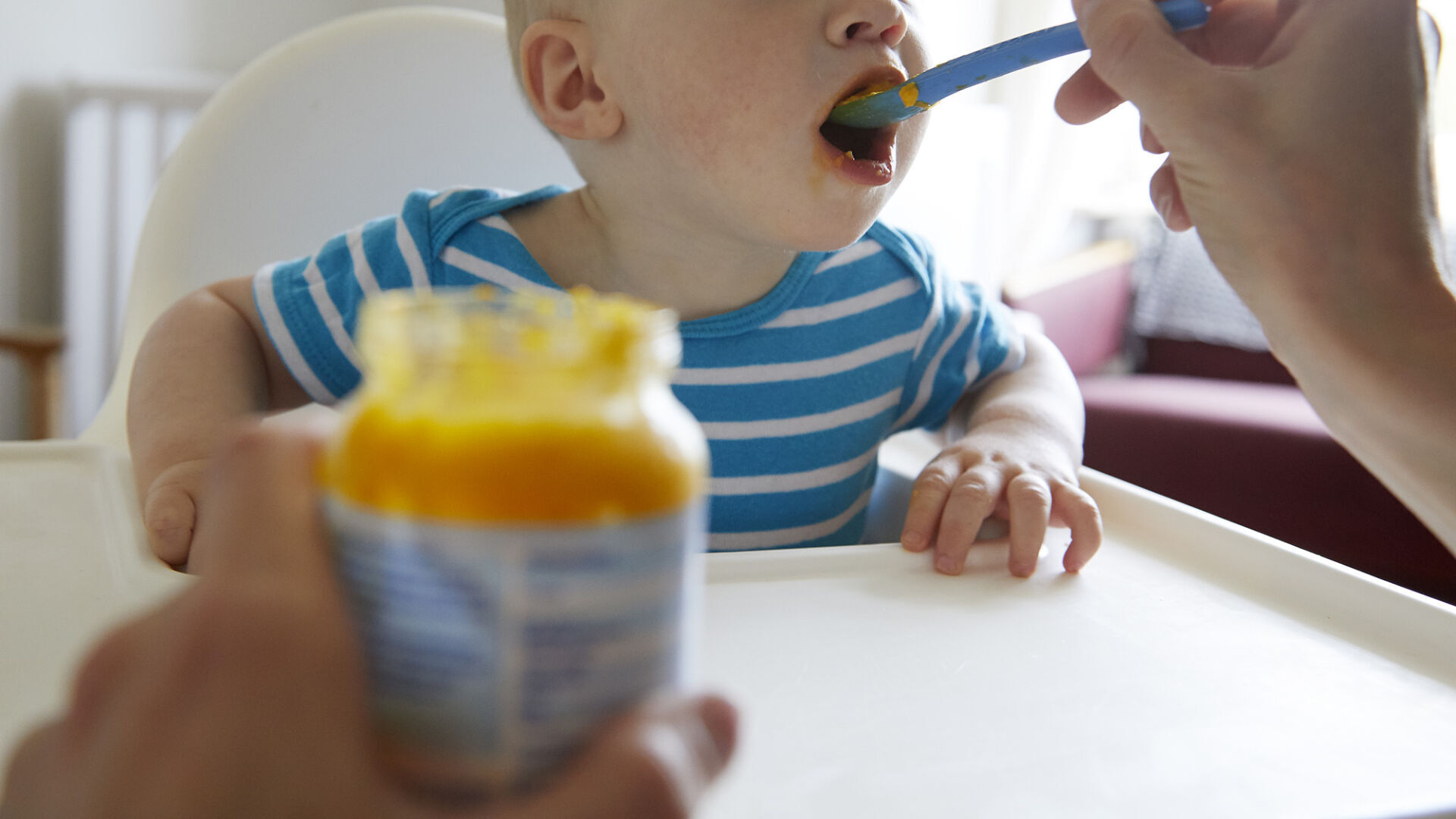Baby eating food